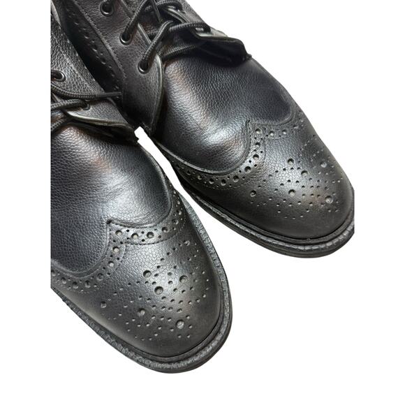 Allen Edmonds Dress Boots Men 13 Black Leather Long Branch Lace Up Wing Tip main image 8